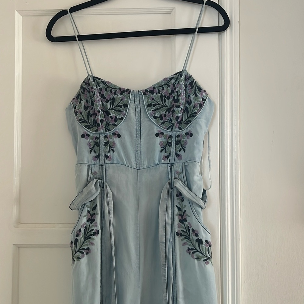 NWT Free People embroidered wide leg junmpsuit